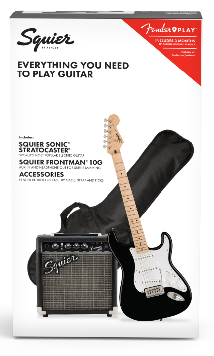 Squier Sonic Stratocaster MN BLK Pack - Squier - Gitary